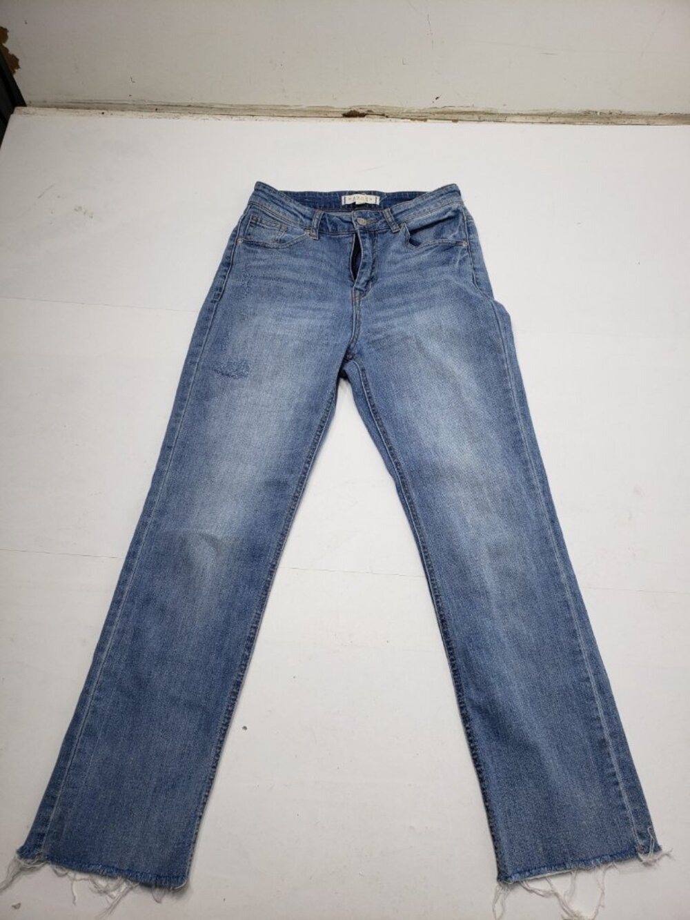 Harper Heritage Women's Jeans Size 25 High Rise Straight Blue Denim Raw Hem